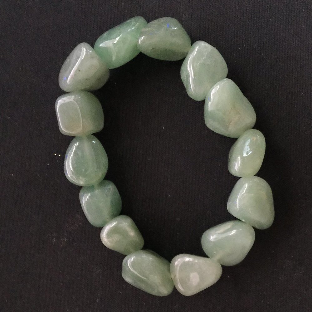 Green Gemstone Nephrite Stretch Bracelet